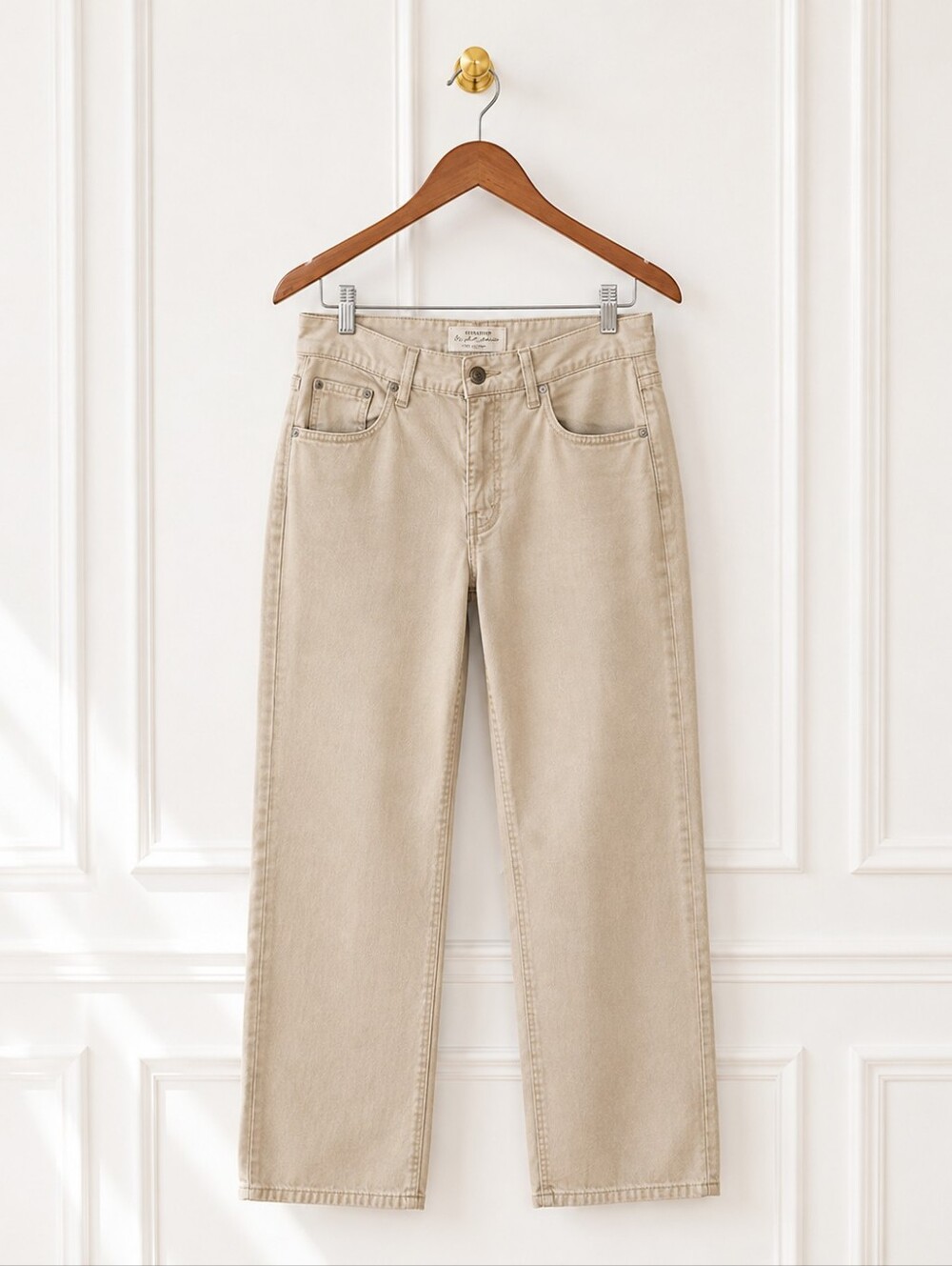 Calvin Klein Jeans Corduroy Straight Leg Pants Size 10 Neutral Stretch Classic - Picture 6 of 9